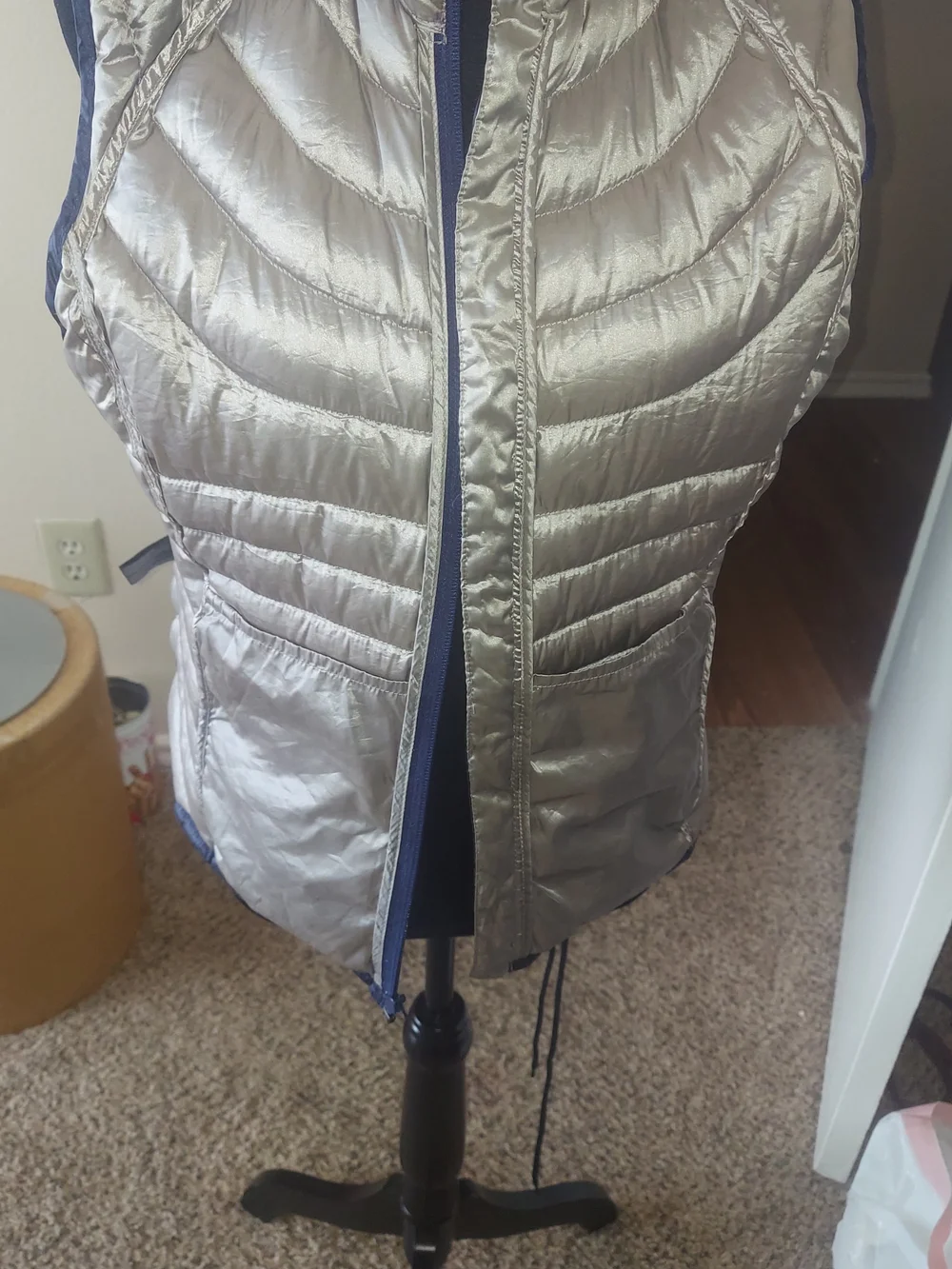reversible quilted goose-down vest